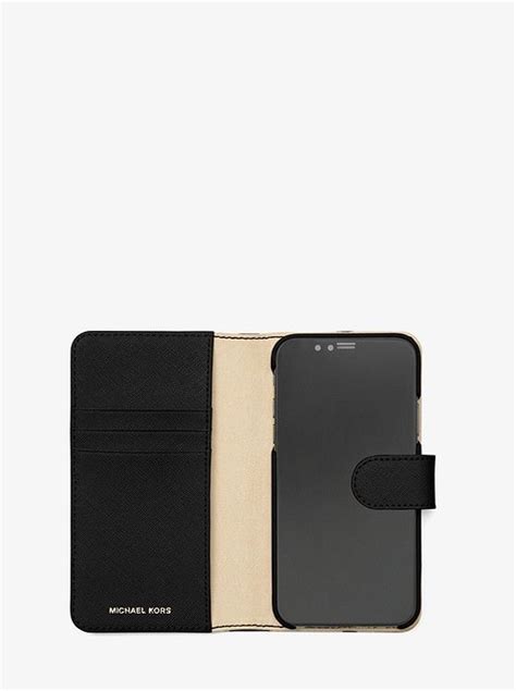 michael michael kors saffiano leather iphone cover case|Saffiano Leather Folio Case for iPhone X/XS .